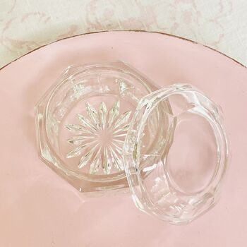 Antique Crystal Cut Glass Lidded Jam / Preserve Pot ~ One, 3 of 6