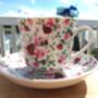 Large Cup And Saucer In Ditsy Pink Summertime Chintz Design, thumbnail 1 of 12