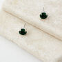 Emerald Green Swarovski Crystal Stud Earrings, thumbnail 2 of 6