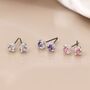 Pink, Lilac And Purple Triple Crystal Stud Earring Set, thumbnail 3 of 8