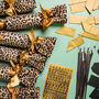 Six Leopard Print Reusable Crackers With Snaps, thumbnail 7 of 7
