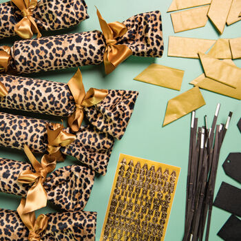 Six Leopard Print Reusable Crackers With Snaps, 7 of 7