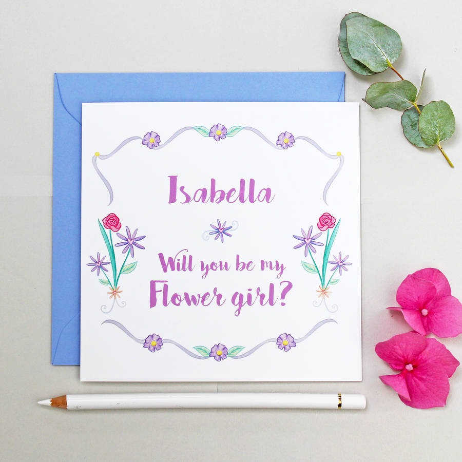 Personalised 'Will You Be My Flower Girl?' Card By Martha Brook