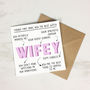 Personalised 'Things That Make You Wife' Card, thumbnail 4 of 4