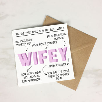 Personalised 'Things That Make You Wife' Card, 4 of 4