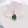 Sterling Silver Emerald Green Pear Cut Cz Necklace, thumbnail 1 of 12