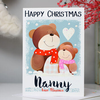 Personalised Bear Family Christmas Card, 3 of 10
