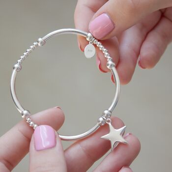 Star Sterling Silver Ball And Noodle Bead Bracelet, 2 of 6
