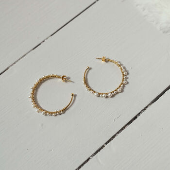 Isla Pearl Hoops, 3 of 8