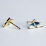 Gold Colour Sterling Silver Butterfly Wing Stud Earrings, thumbnail 4 of 7