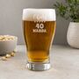 Personalised 40th Birthday Gift Pint Glass, thumbnail 1 of 11