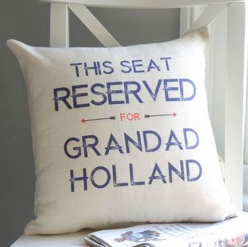 Personalised Reserved For… Daddy Cushion, 3 of 4