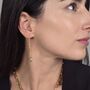 Origami Crane Japanese Threader Gold Plated Earrings, thumbnail 3 of 4