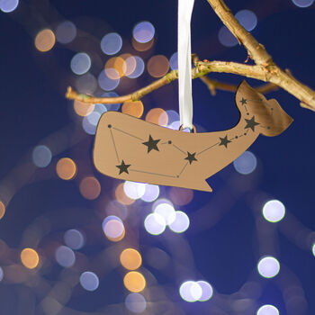 Cetus Whale Constellation Metallic Christmas Decoration, 2 of 2