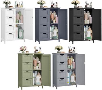 Wooden Storage Cabinet Organising Unit With Four Drawers, 9 of 9