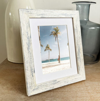 Personalised Photo Gift Print In A Blue Washed Frame, 4 of 7