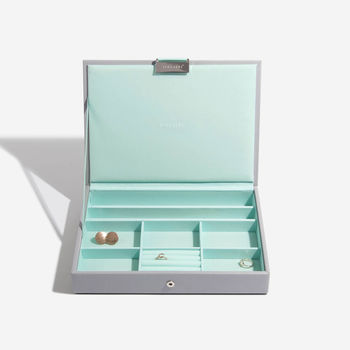 Dove Grey With Mint Classic Jewellery Box Lid, 2 of 3