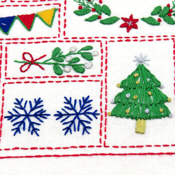 Christmas Advent Calendar Hand Embroidery Kit, 8 of 12
