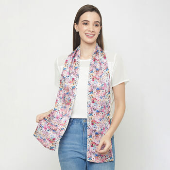 Tiny Blooms Long Double Sided Silk Scarf, 7 of 12