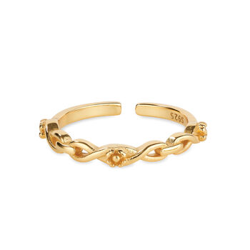14 K Gold Chain Link Ring Set, 2 of 8