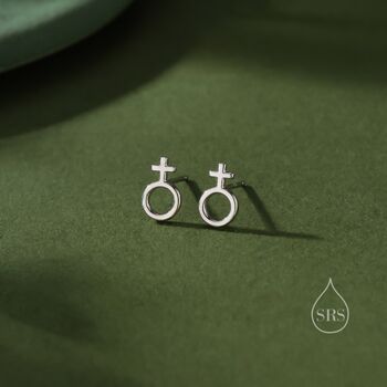 Sterling Silver Female Symbol Stud Earrings, 5 of 12