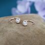 Sterling Silver Crystal Cz Huggie Hoop Earrings, thumbnail 5 of 12