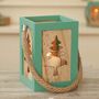 Scandi Home Pine Tree Candle Lantern, thumbnail 4 of 5