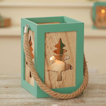 Scandi Home Pine Tree Candle Lantern, 4 of 5
