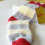 100% Cashmere Bold Light Blue Stripe Socks, thumbnail 7 of 10