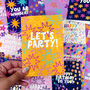 Colourful 'Let's Party!' Birthday Celebration Card, thumbnail 5 of 5