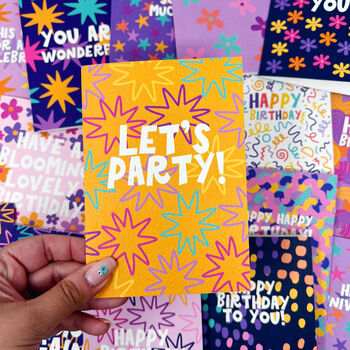 Colourful 'Let's Party!' Birthday Celebration Card, 5 of 5