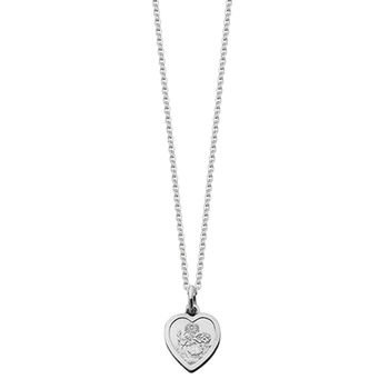 Mini Sterling Silver Heart St Christopher Necklace, 2 of 3