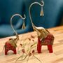 Pair Of Handmade Indian Elephant Ornaments, thumbnail 1 of 3