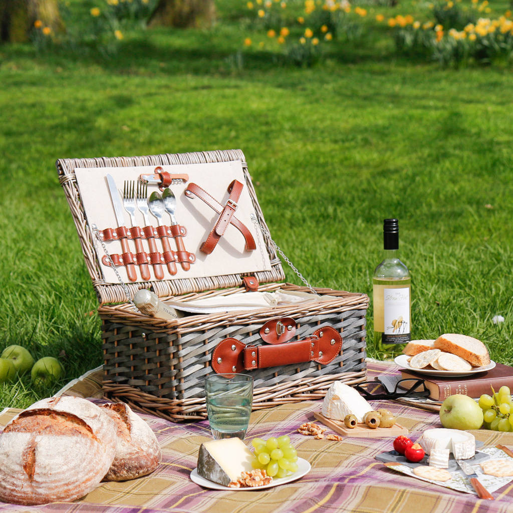 personalised kensington two person wicker picnic basket by dibor ...