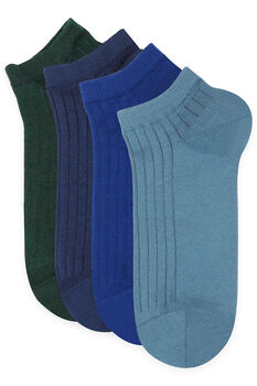 Four Pack Essential Men's Trainer Socks Azure, 3 of 3