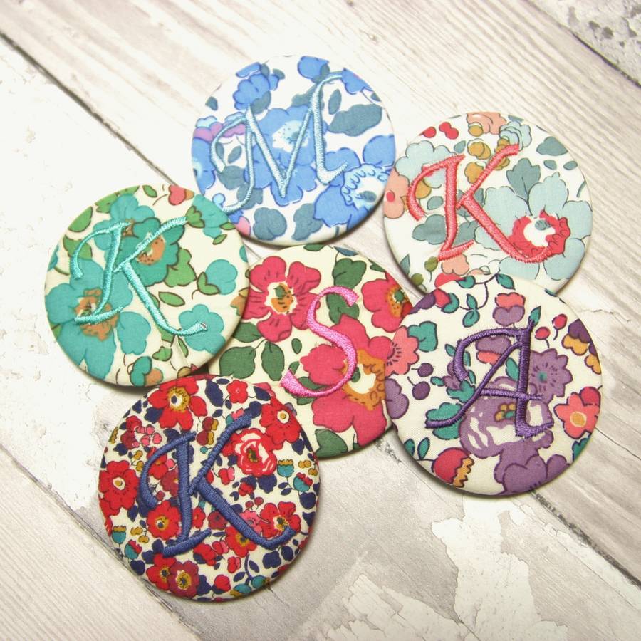 Personalised Floral Embroidered Monogram Fashion Badge By Elm Tree