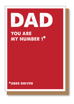 Funny Father's Day Card, Number One, Uber Driver, 3 of 4