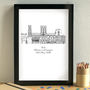 'Where We Met' Anniversary Skyline Art Print Unframed, thumbnail 2 of 8
