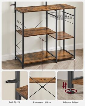 Baker’s Rack With Storage Hooks For Kitchen, 5 of 10