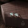 Aqua Green Opal Marquise Cluster Cz Stud Earrings, thumbnail 4 of 10