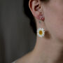 Daisy Sunrise Stud Earrings In Gold Plated Silver, thumbnail 8 of 8