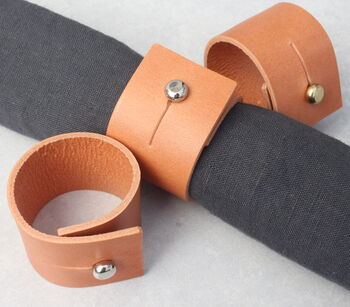Set Of Leather Napkin Rings, 6 of 7