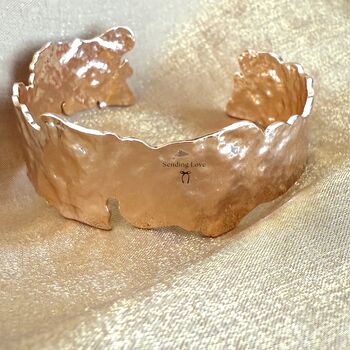 Handcrafted Gold Statement Bracelet Bangle Gift For Her, 3 of 7