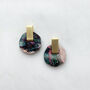 Marble And Gold Circle Stud Earrings, thumbnail 6 of 9