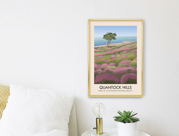 Quantock Hills Aonb Travel Poster Art Print, 2 of 8