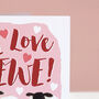 Funny I Love Ewe Sheep Valentine's Card, thumbnail 7 of 7