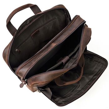Leather Briefcase With Luggage Strap Worn Look, 8 of 9
