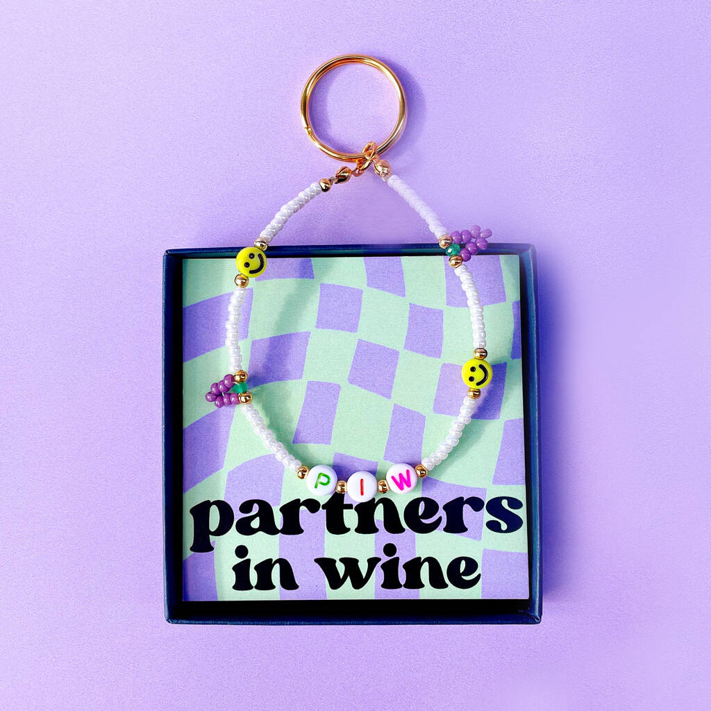 Partners In Wine Beaded Keyring, 1 of 8