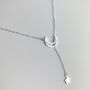 Sterling Silver Moon And Star Threader Necklace, thumbnail 1 of 5