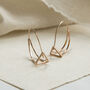 Sterling Silver Triangle Drop Loop Earrings, thumbnail 4 of 6